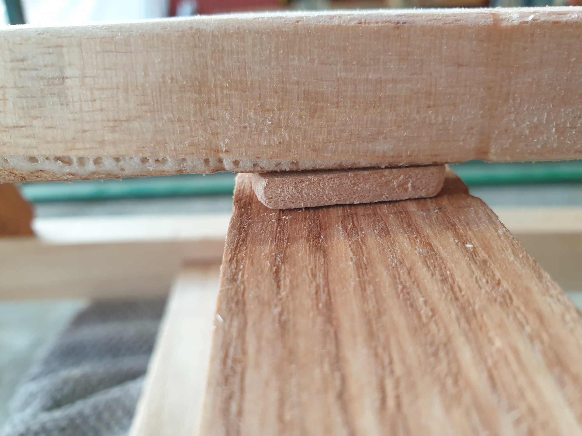 Rib thickness shims in place