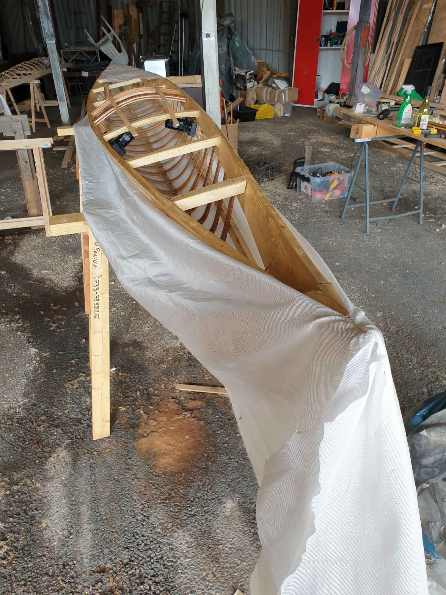 Unhook one end, stretch and pin the other