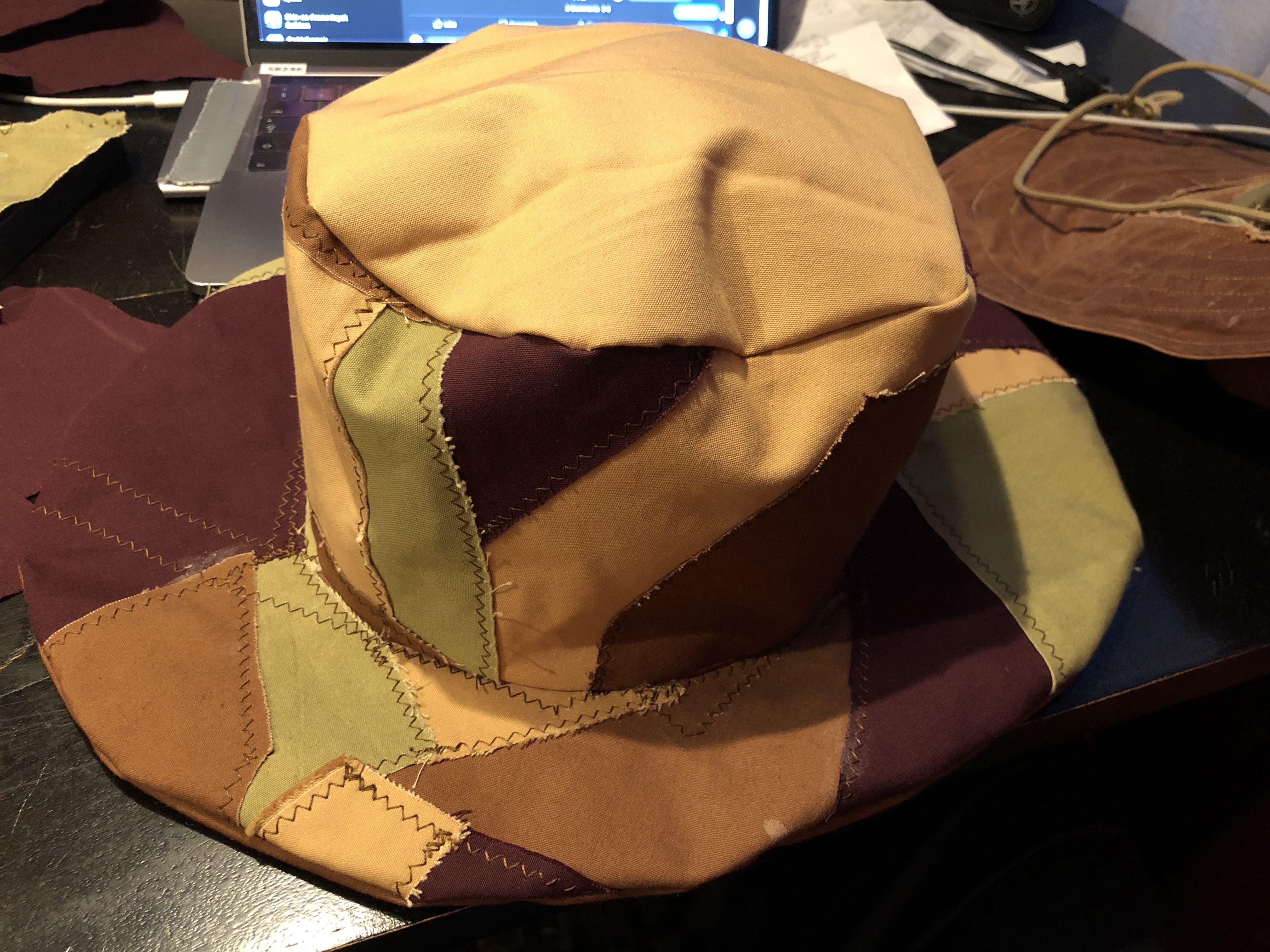 All but the brim seams done