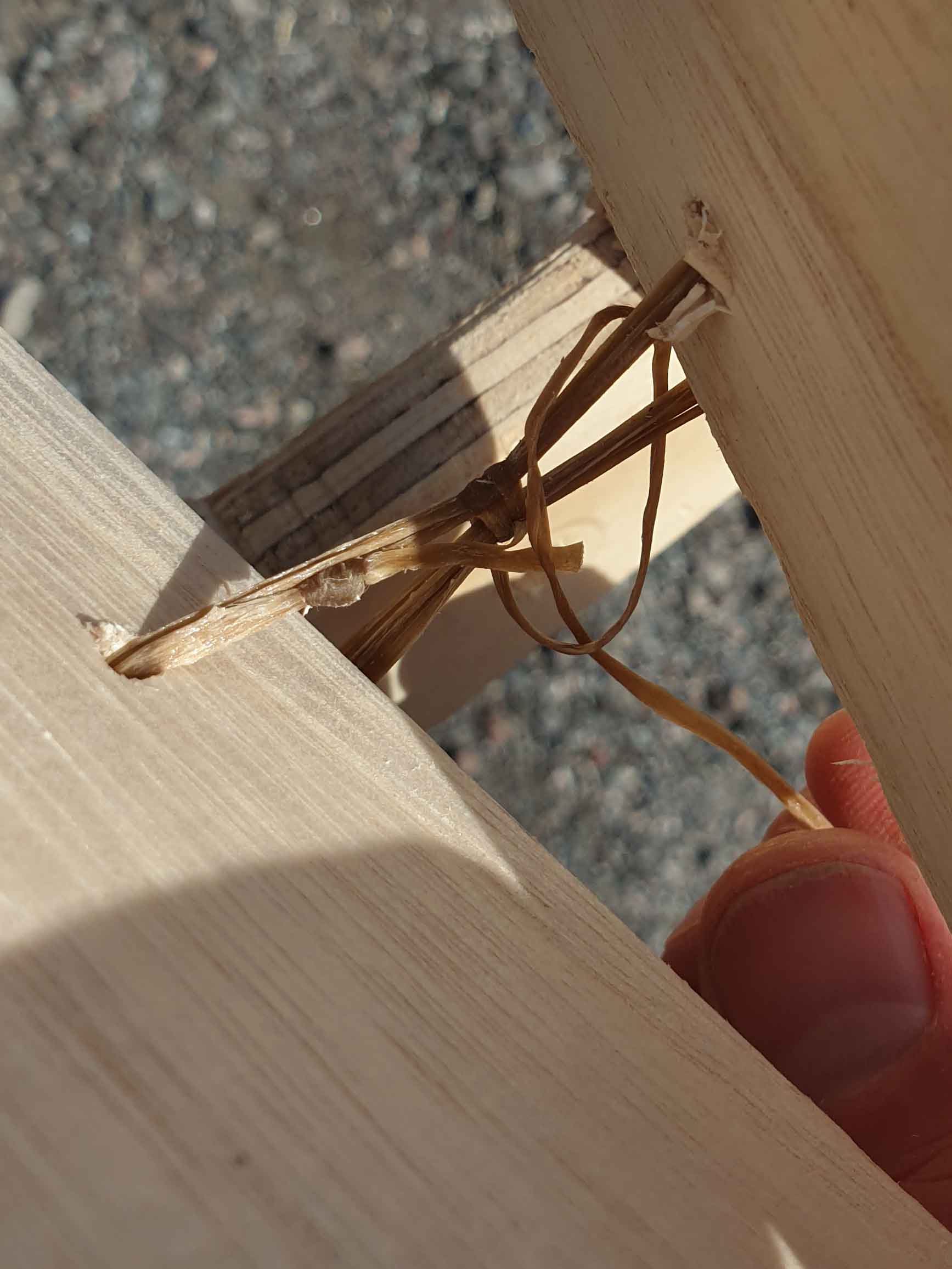 Make 3-5 loops and then overhand knots in the middle