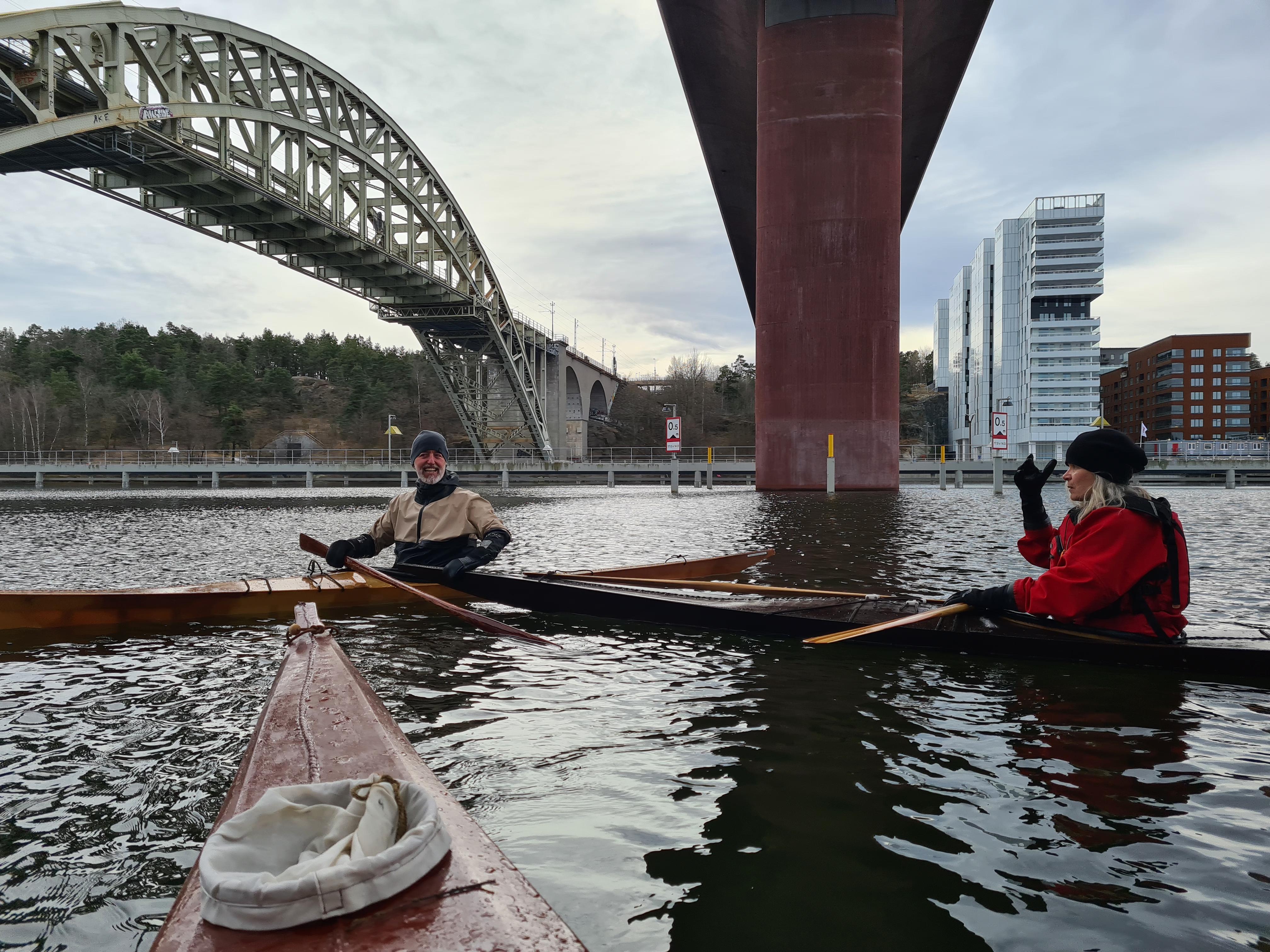 My SOF kayaks together on the water