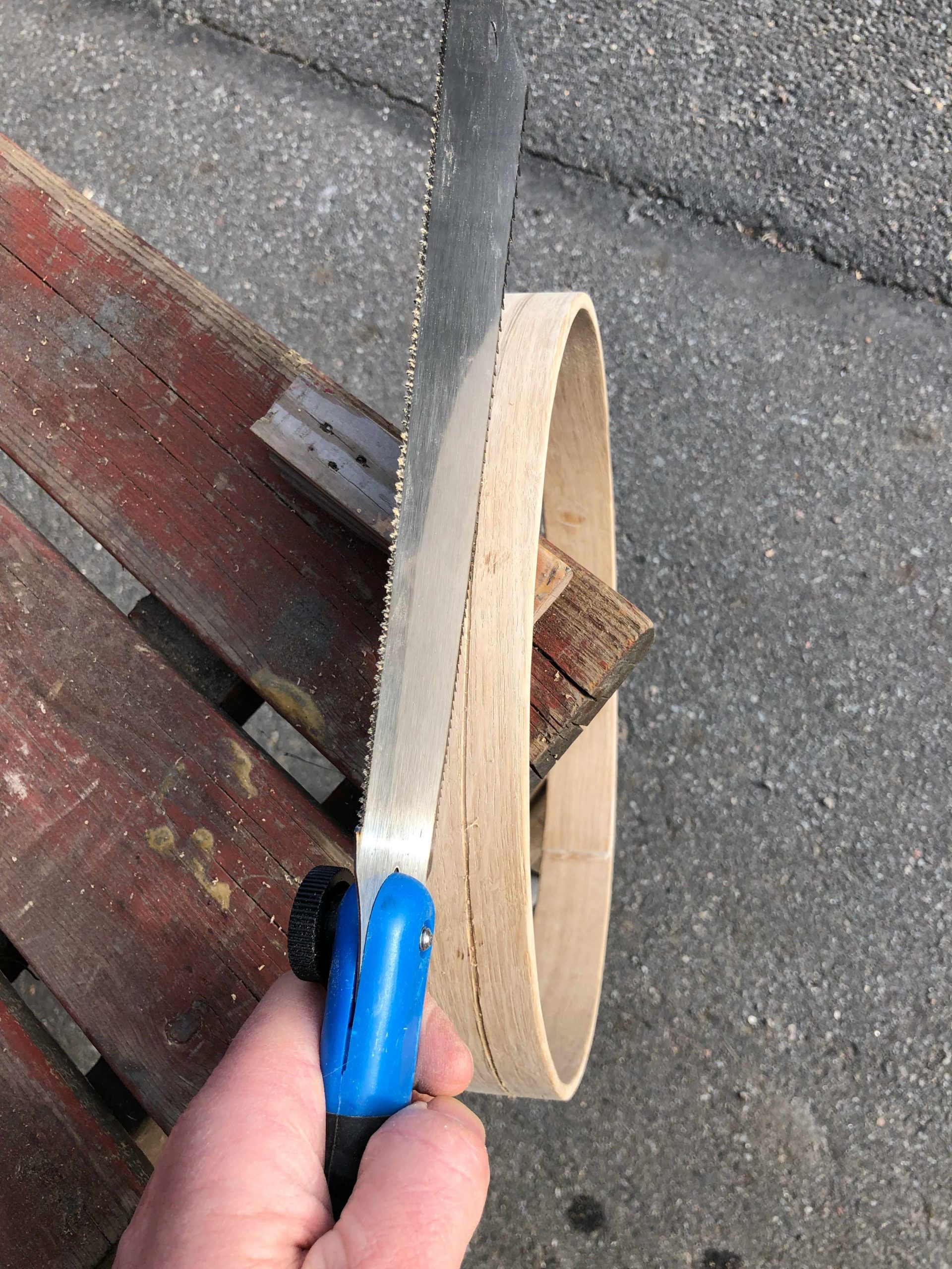 Splitting an Oak rim in two wasn't hard