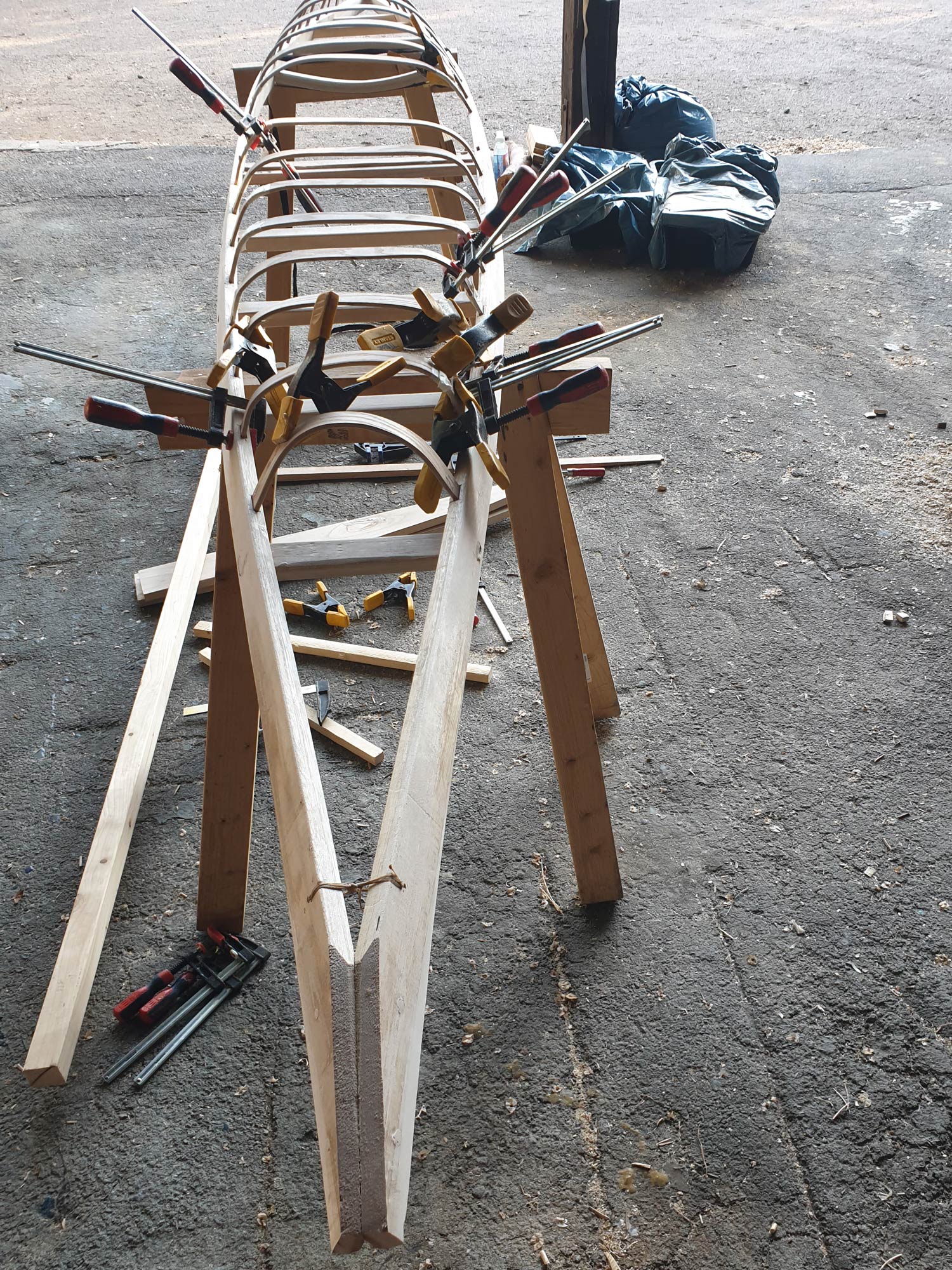 Several ribs cracked but PU glue takes care of that