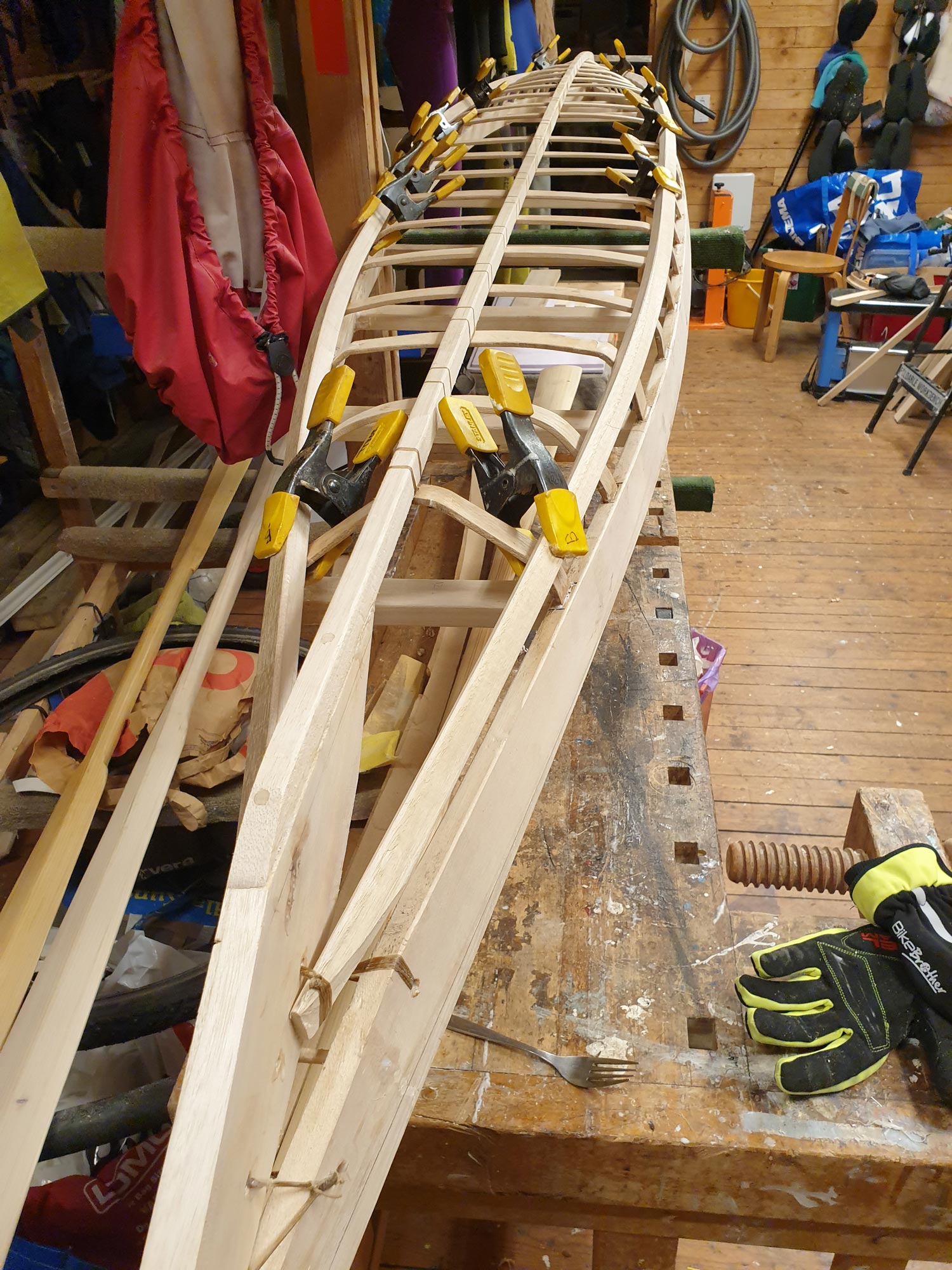 Keel done, stringers ongoing