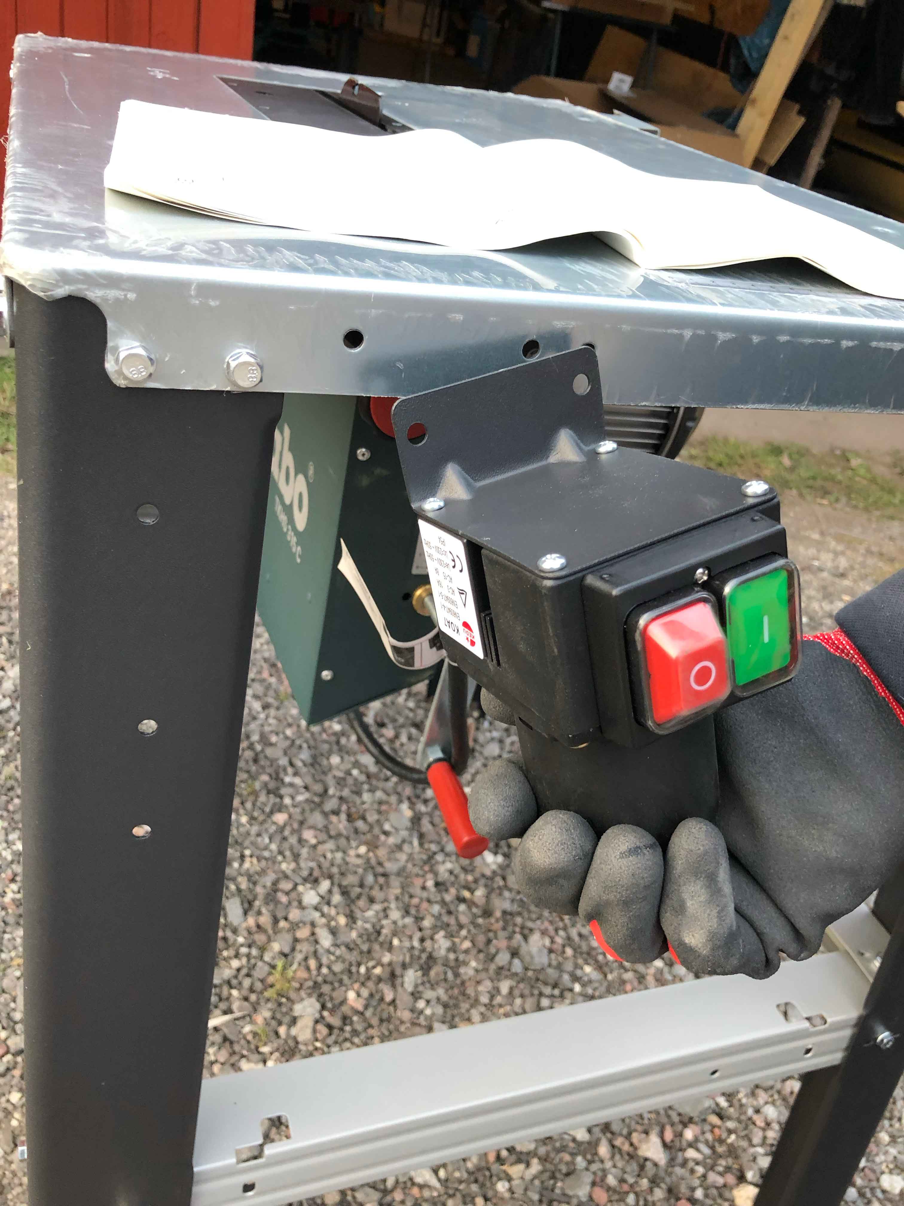 metabo table saw switch fastening plate mounted on backwards from factory 