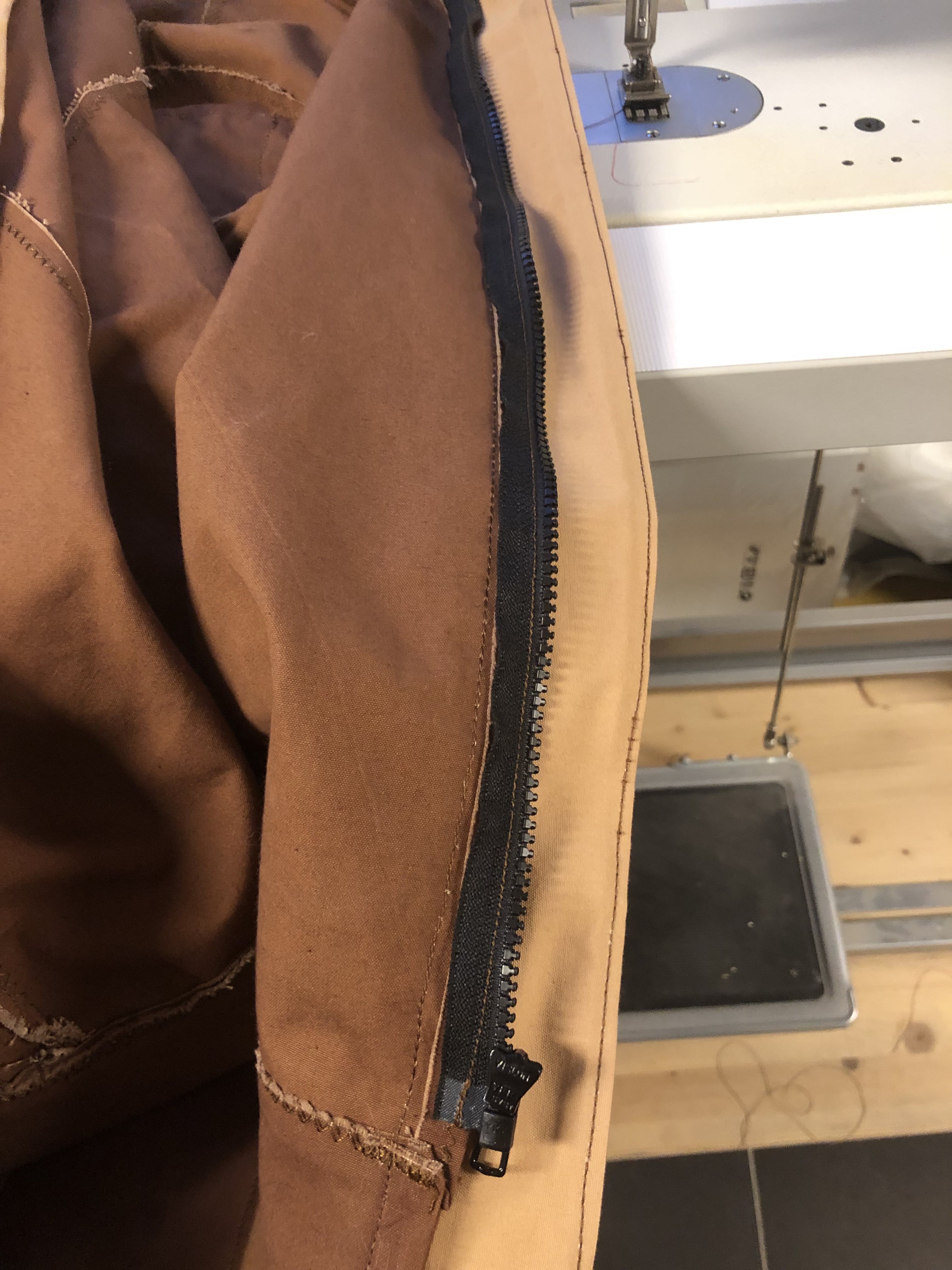 A zipper flap on the inside