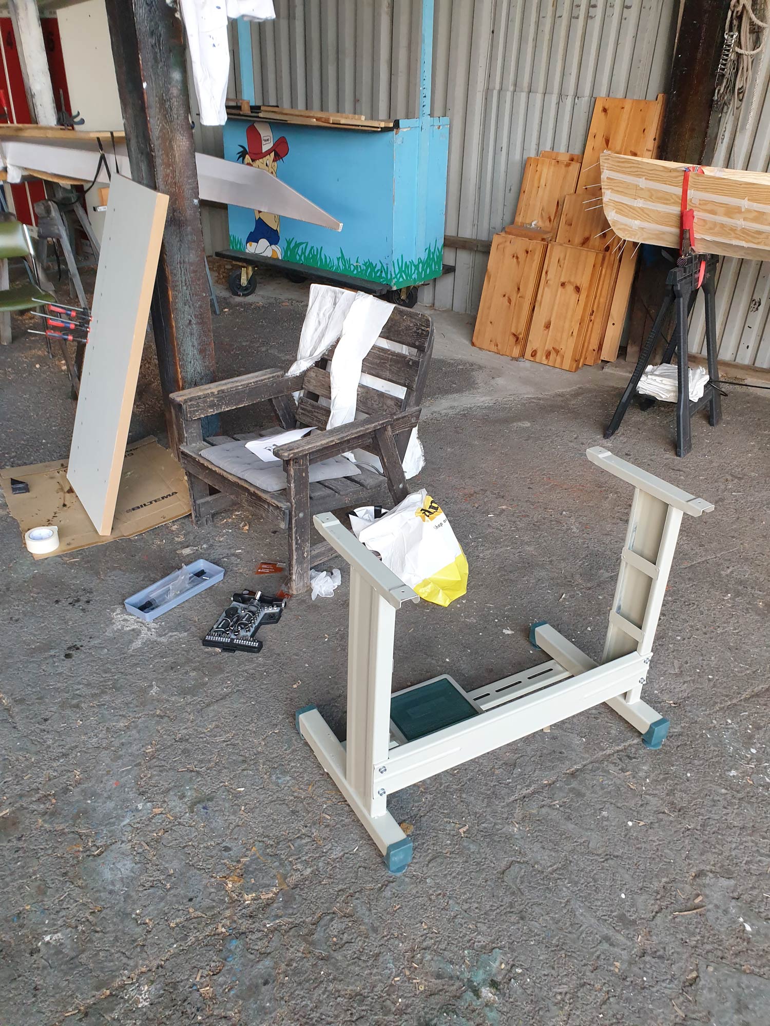 Table legs assembled