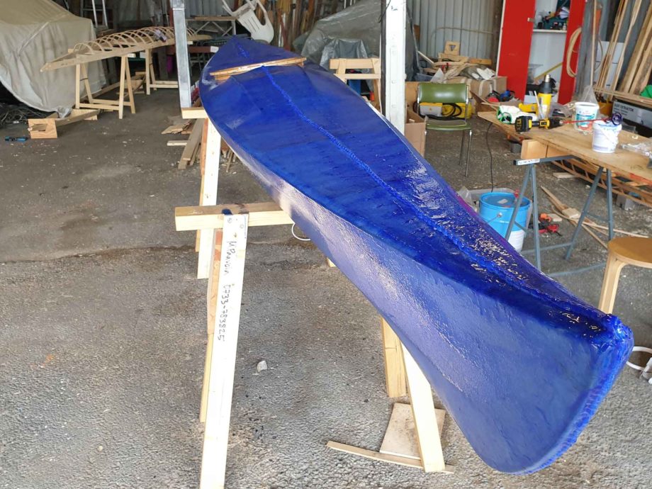 Coating a skin on frame kayak RUGD